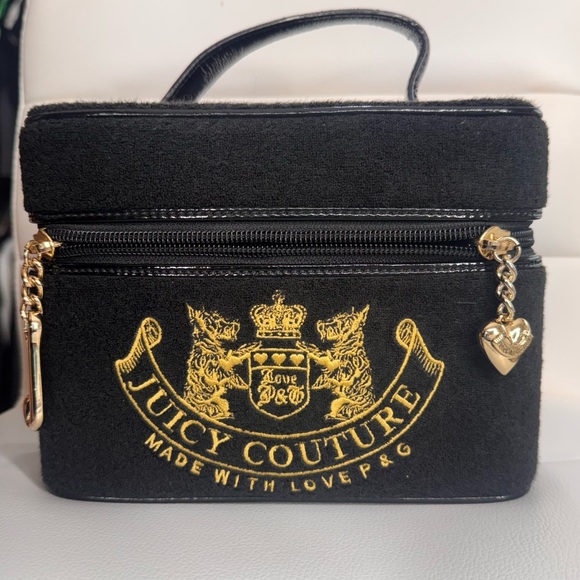 Vintage Juicy Couture Black and Gold Train Case/Vanity/Makeup - Picture 2 of 9